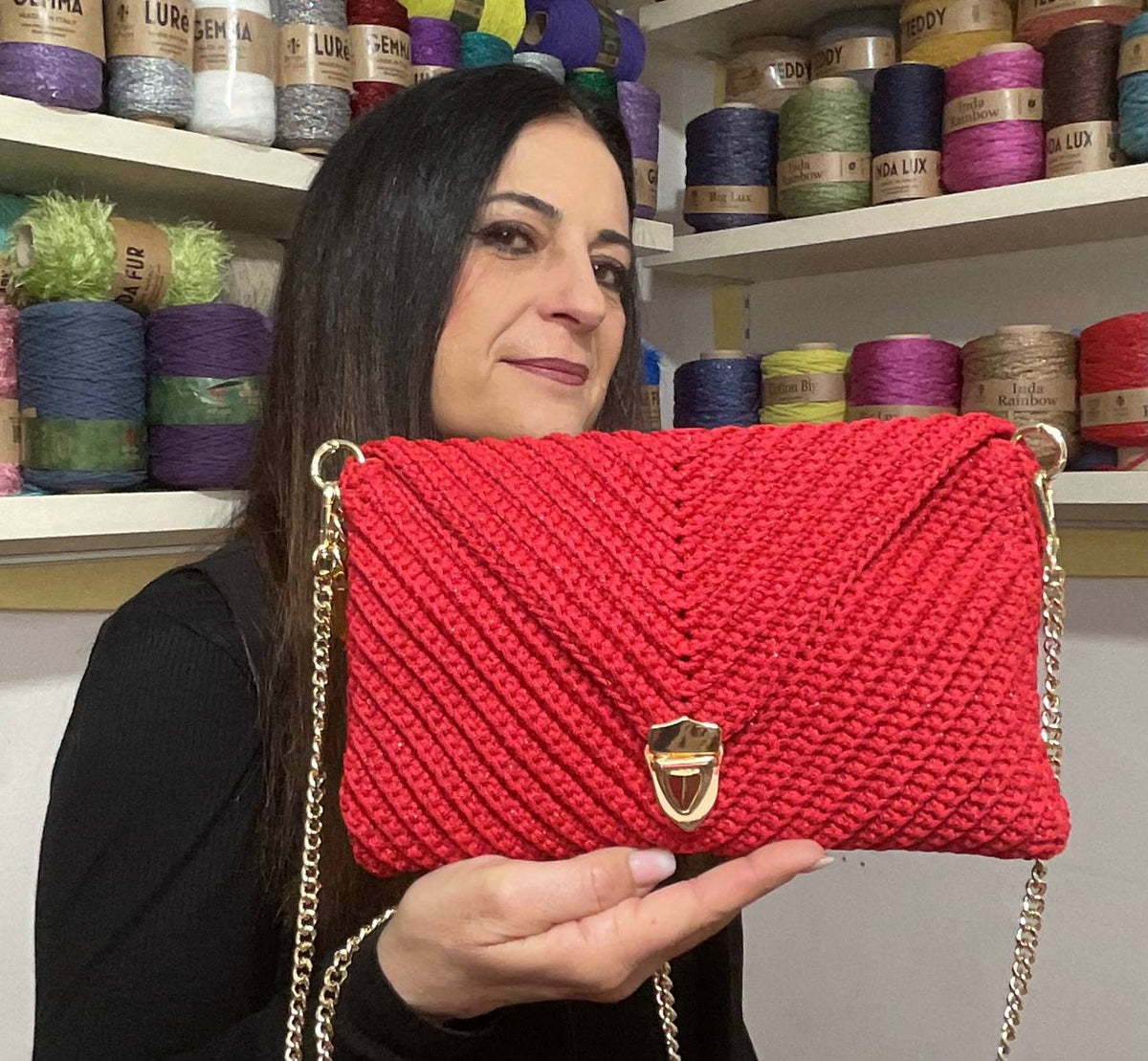 Kit pochette a punta con fodera di Tiziana Volpe crochet