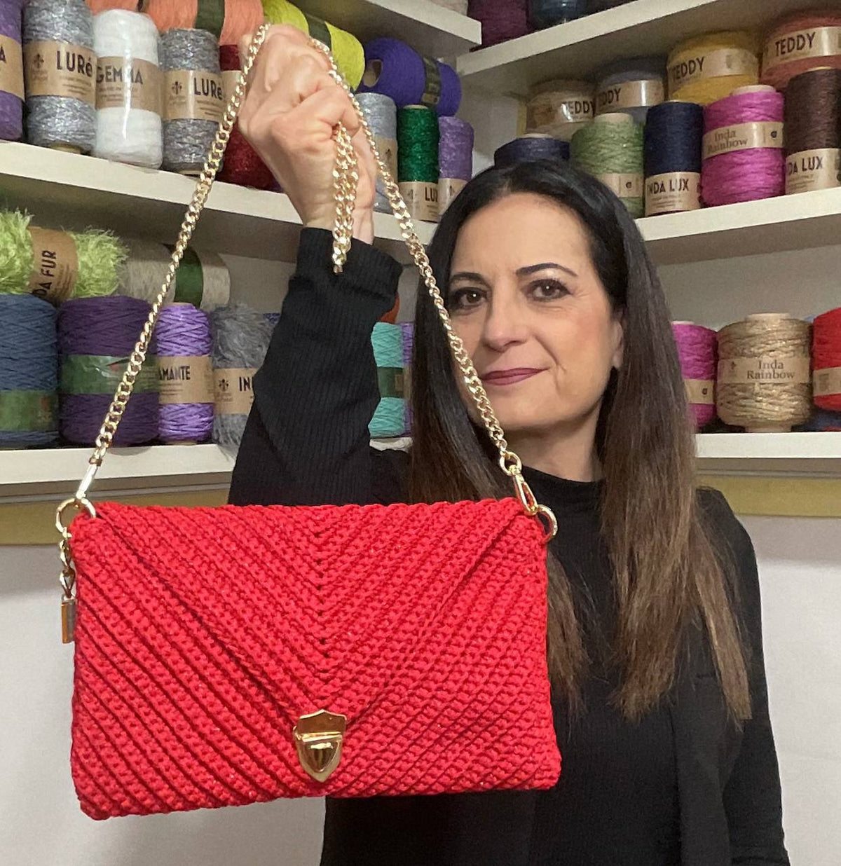 Kit pochette a punta con fodera di Tiziana Volpe crochet