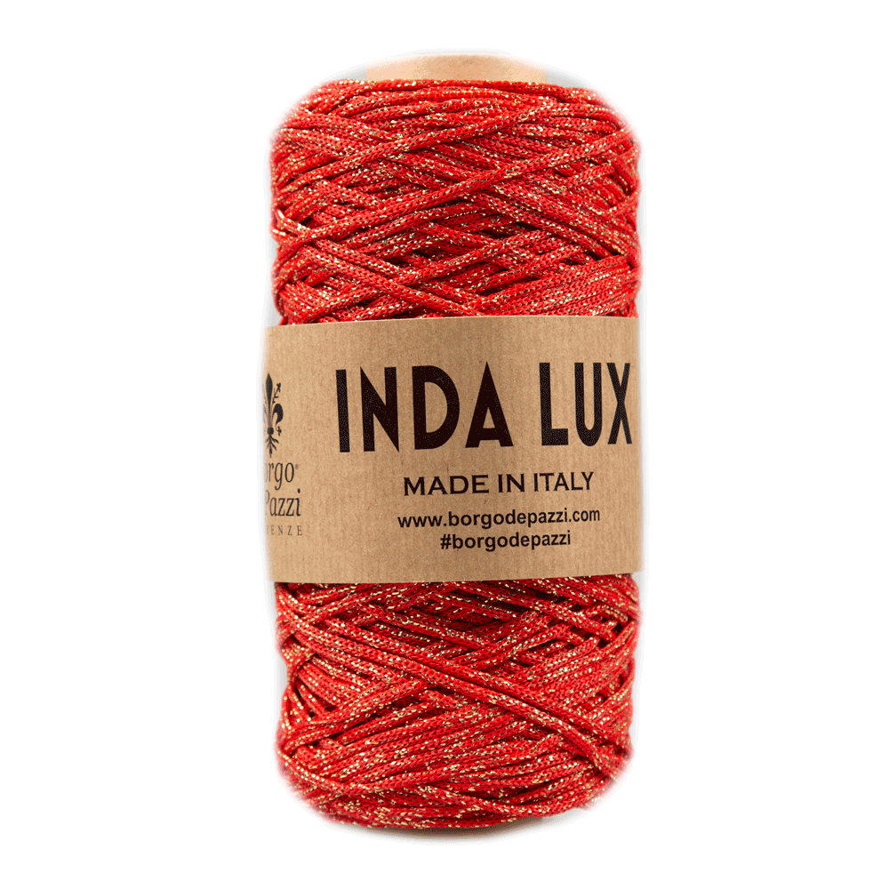 hilo de lurex rojo dorado navideño