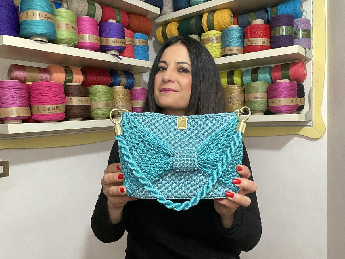 Kit borsa fiocco di Tiziana Volpe crochet