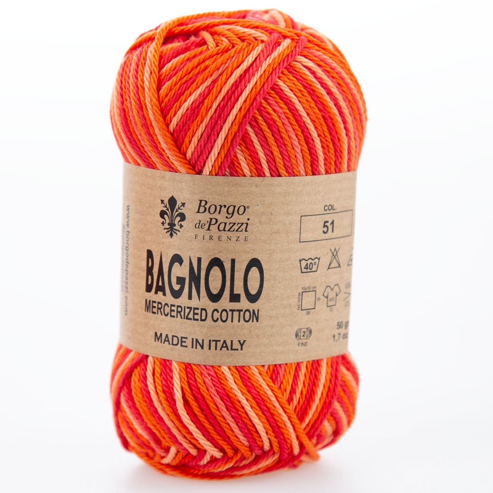Bagnolo Filato 100% Cotone Gasato Mercerizzato Made in Italy – Confezione 5 Gomitoli da 50 g (125 m)